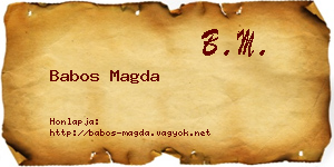 Babos Magda névjegykártya
